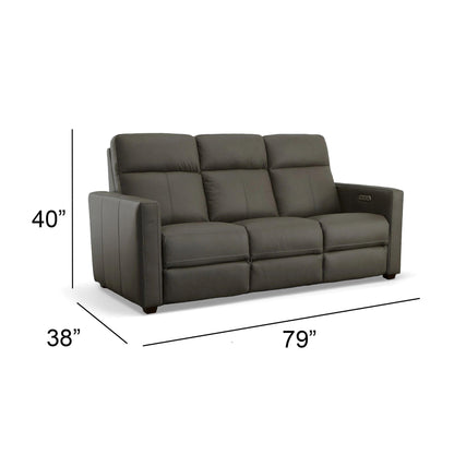 Broadway Leather Power Reclining Sofa with Power Headrests by Flexsteel