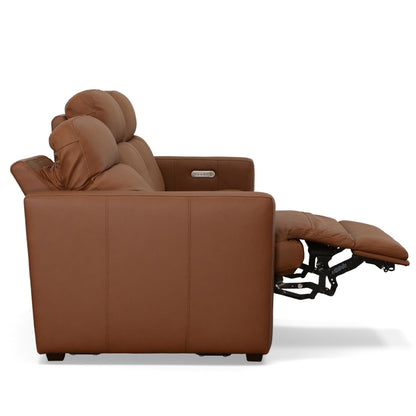 Broadway Leather Power Reclining Sofa with Power Headrests by Flexsteel