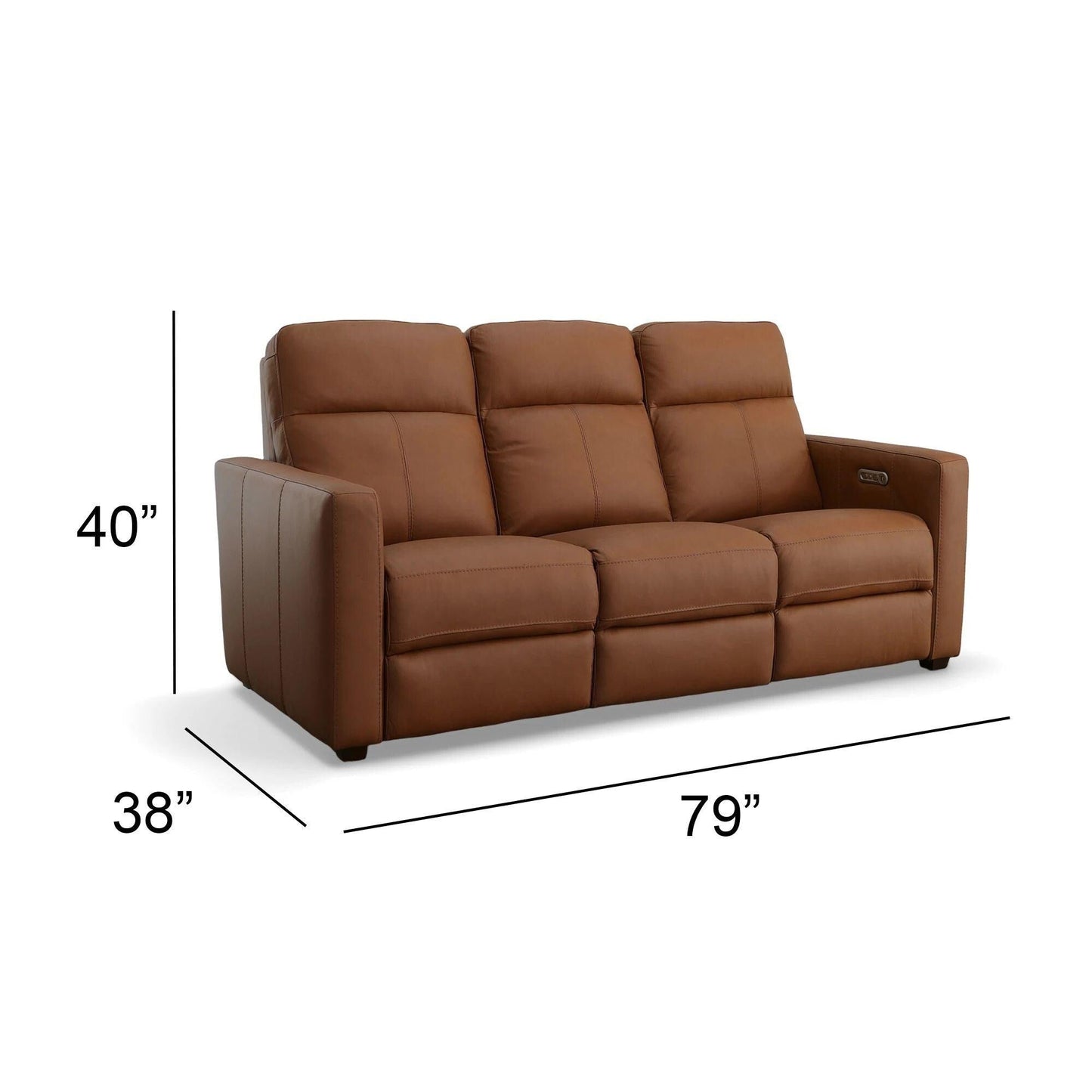 Broadway Leather Power Reclining Sofa with Power Headrests by Flexsteel