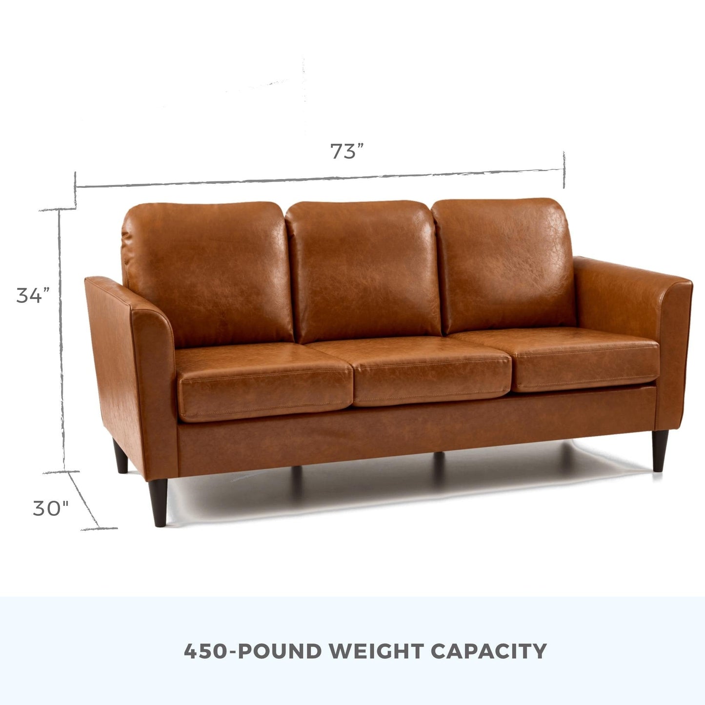 Brookside Clara 73 Upholstered Curved Arm Sofa
