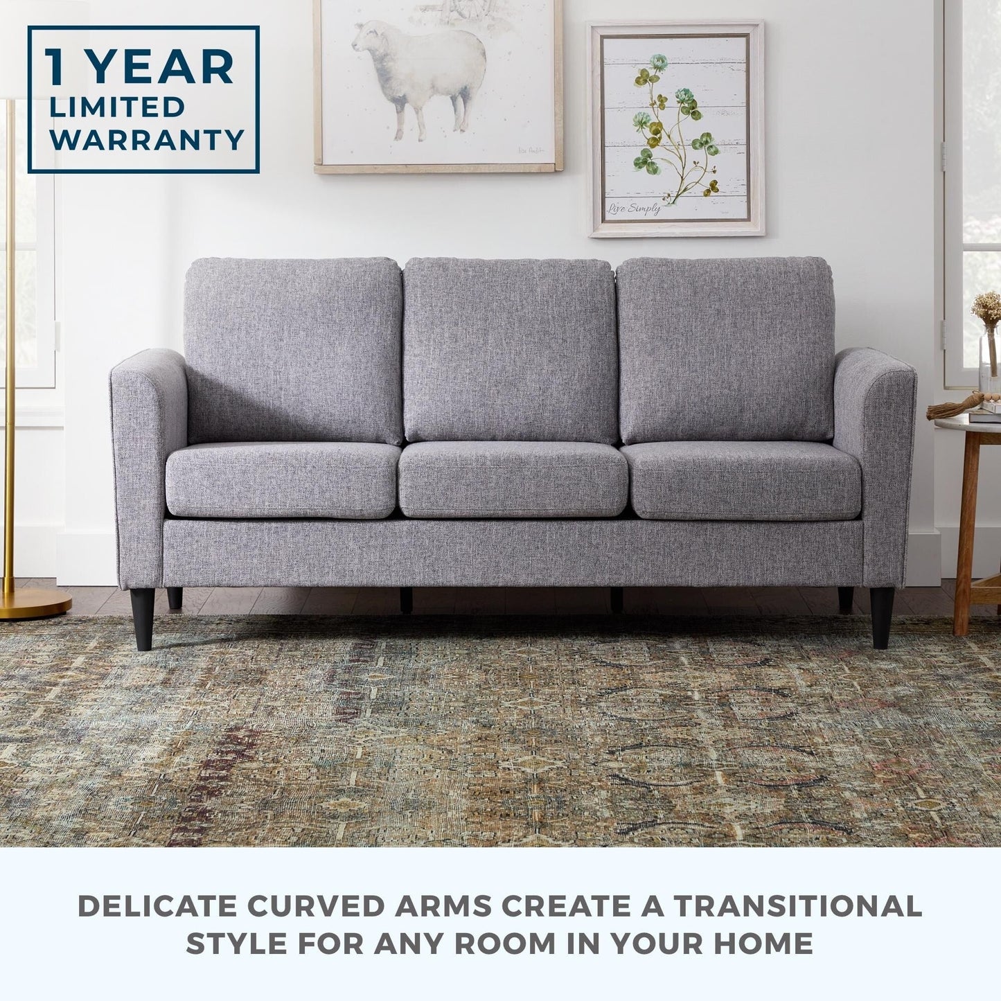Brookside Clara 73 Upholstered Curved Arm Sofa