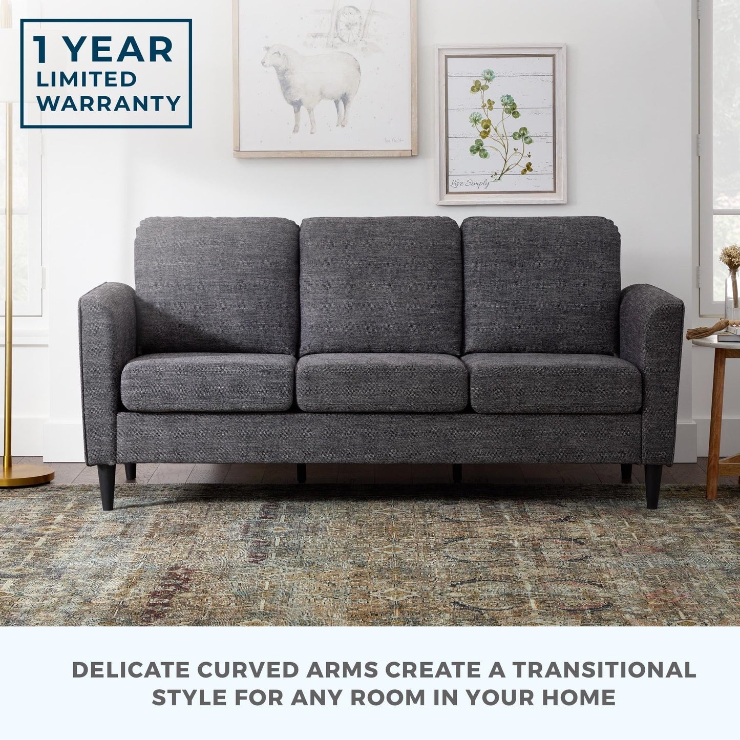 Brookside Clara 73 Upholstered Curved Arm Sofa