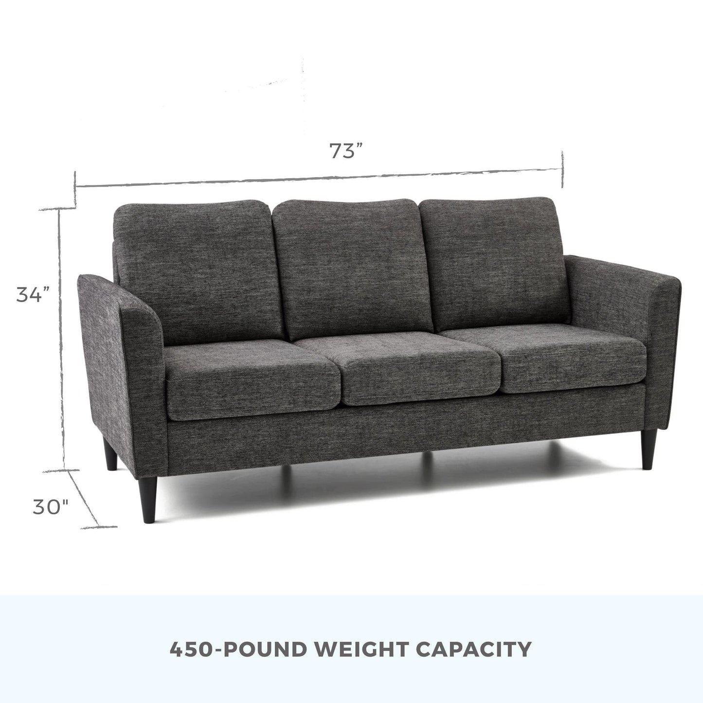 Brookside Clara 73 Upholstered Curved Arm Sofa