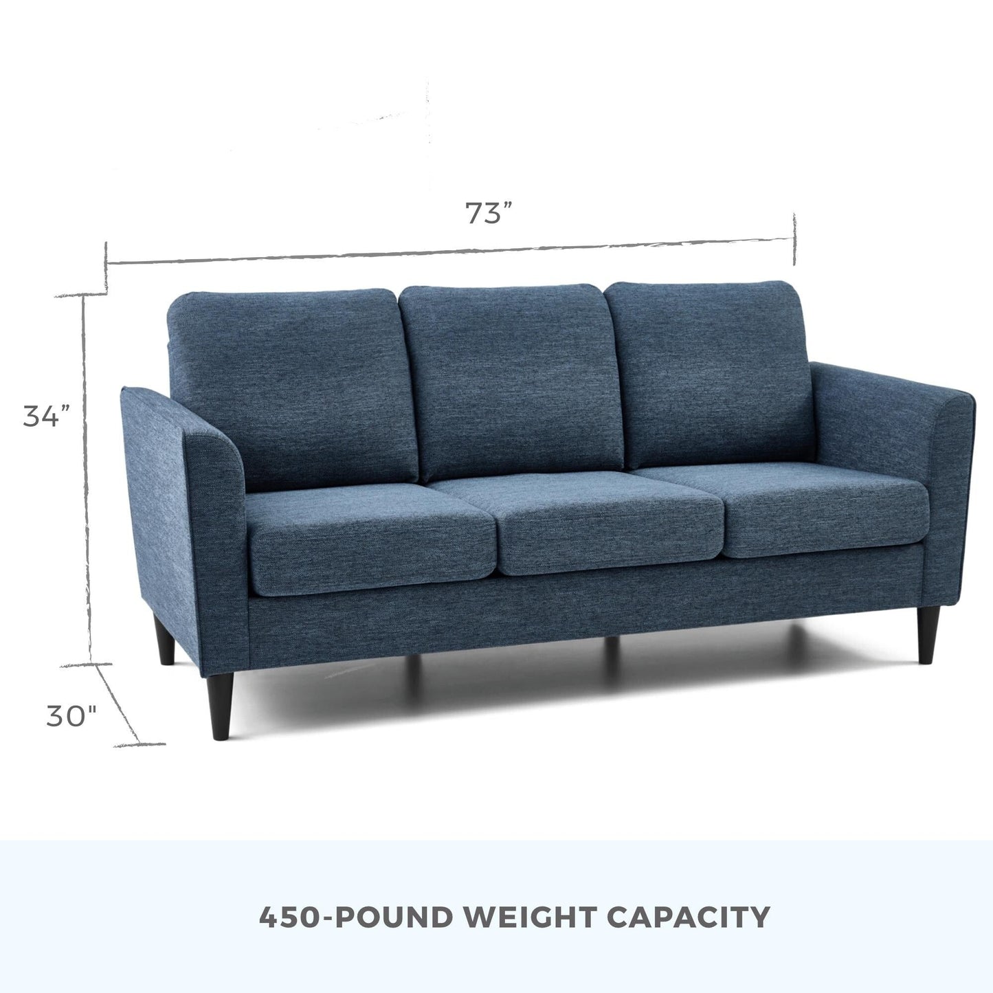 Brookside Clara 73 Upholstered Curved Arm Sofa