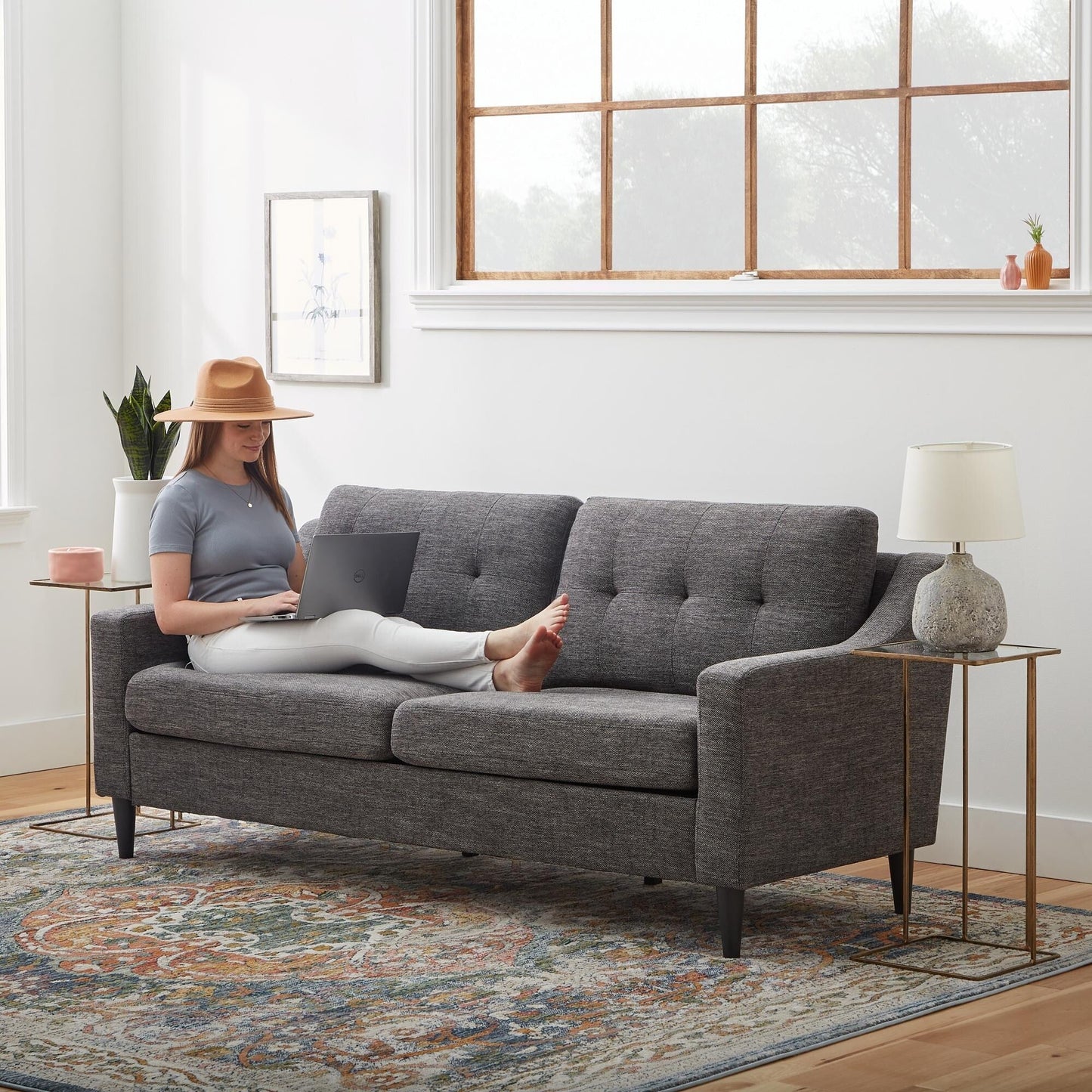 Brookside Ellen 75 Upholstered Scooped Arm Sofa