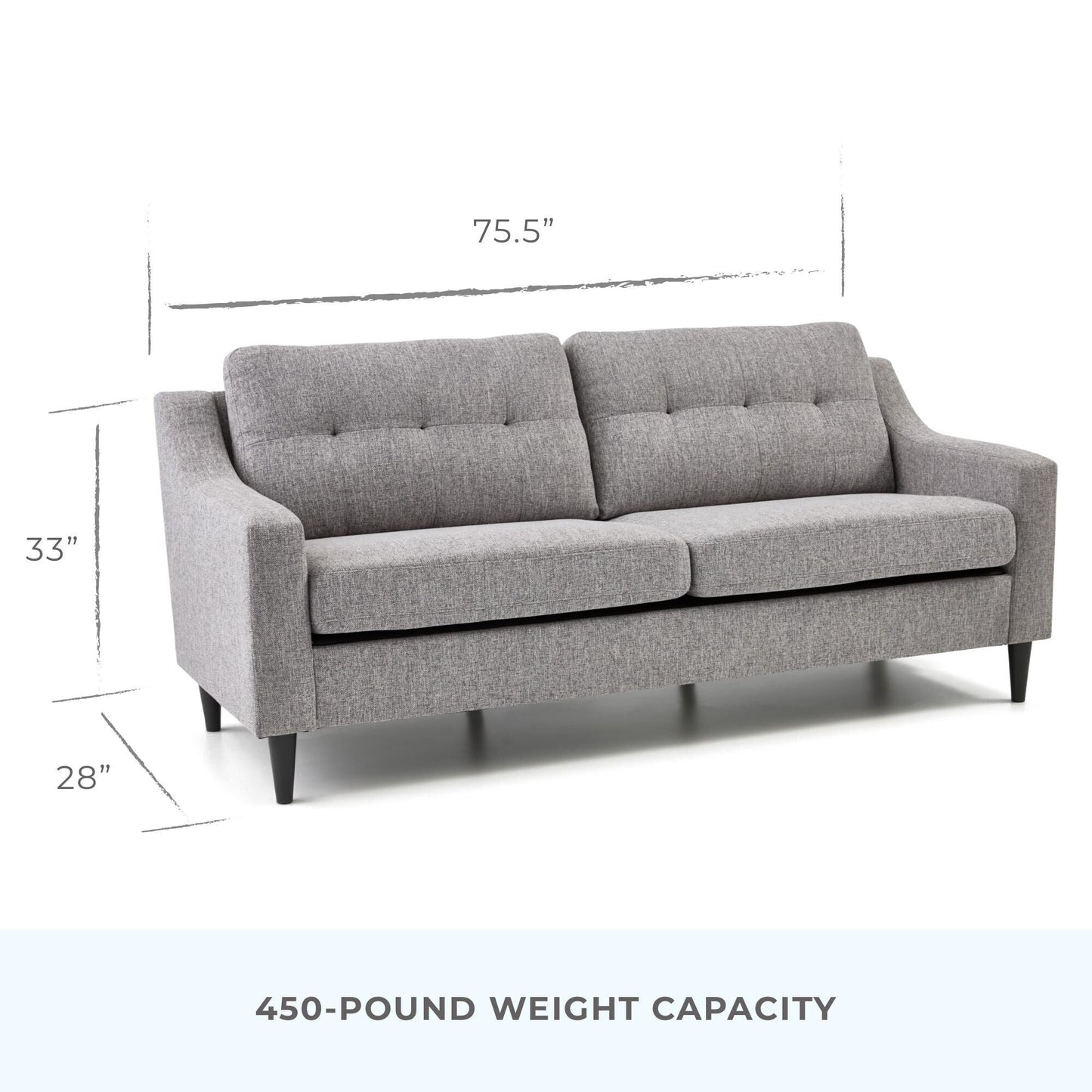 Brookside Ellen 75 Upholstered Scooped Arm Sofa