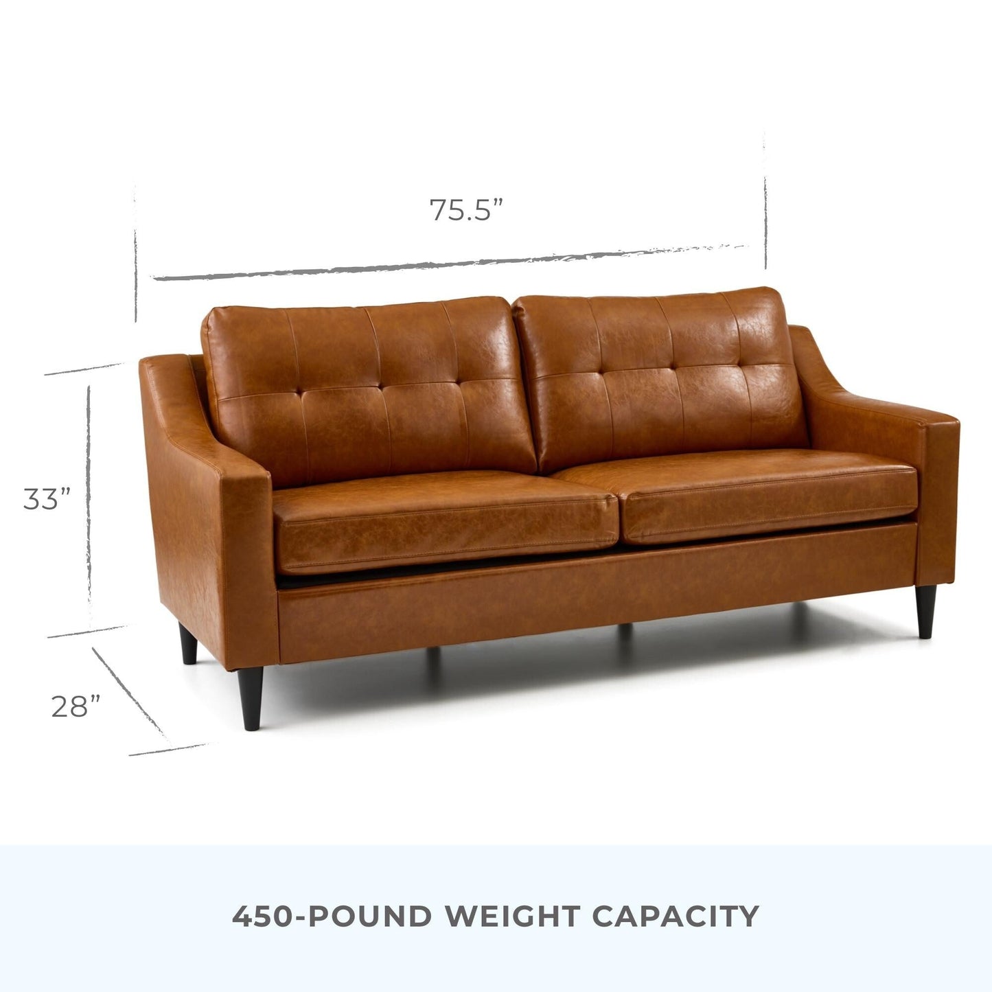 Brookside Ellen 75 Upholstered Scooped Arm Sofa