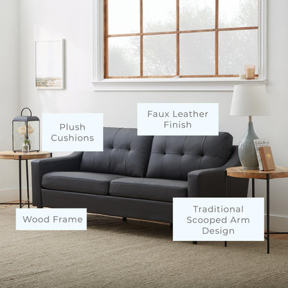 Brookside Ellen 75 Upholstered Scooped Arm Sofa