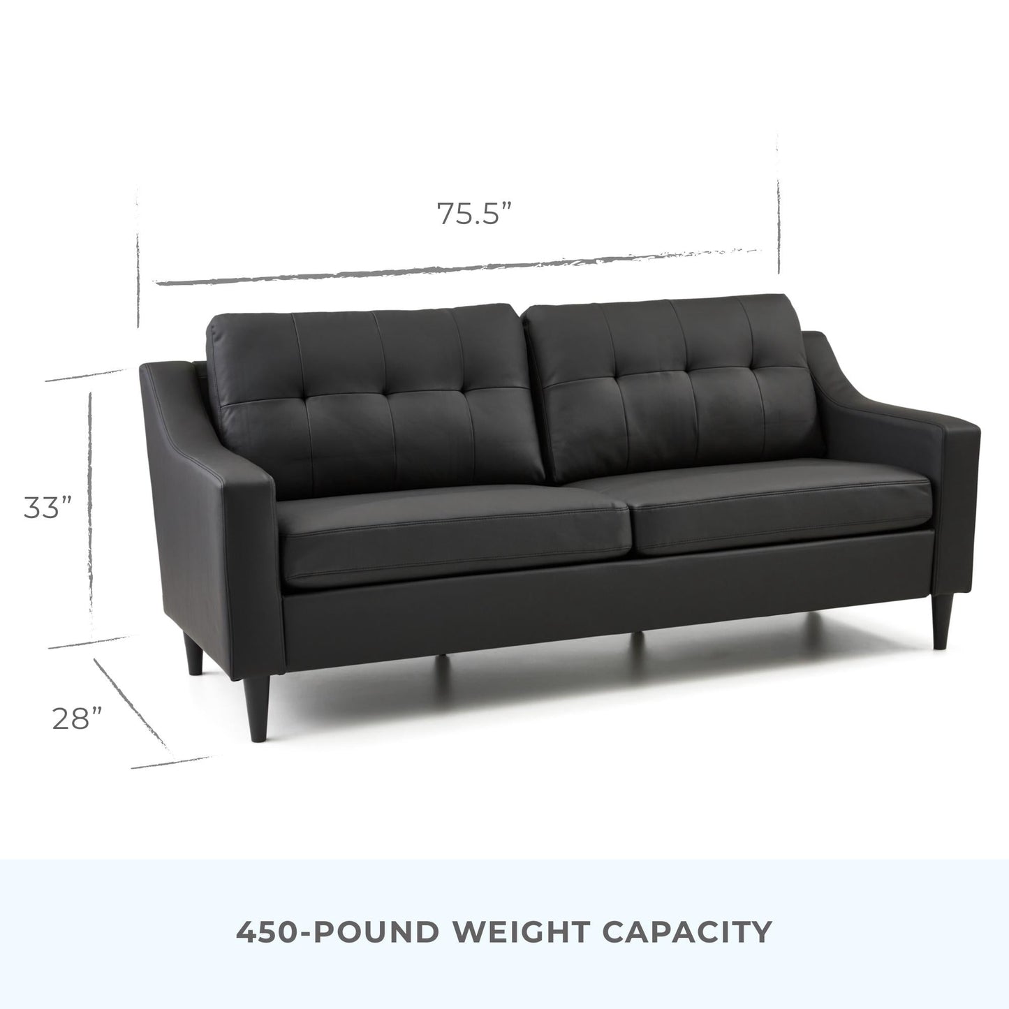 Brookside Ellen 75 Upholstered Scooped Arm Sofa