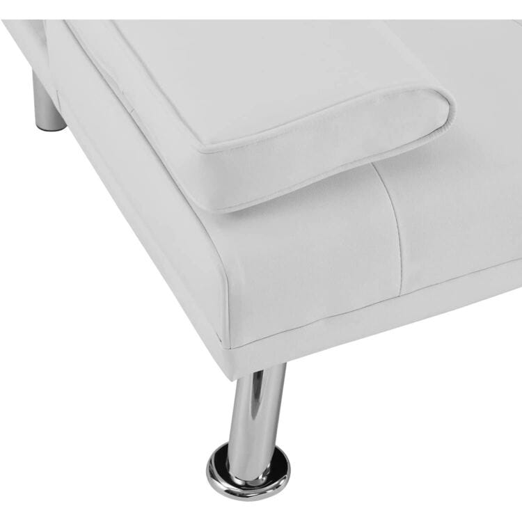 Ultimate Futon Sofa Collection: Futon Sofa with Armrest and Cupholders, Button Tufted Sofa with Wooden Legs