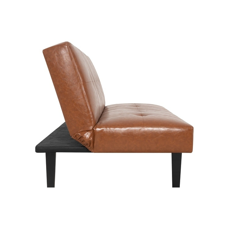 Ultimate Futon Sofa Collection: Futon Sofa with Armrest and Cupholders, Button Tufted Sofa with Wooden Legs