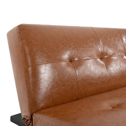 Ultimate Futon Sofa Collection: Futon Sofa with Armrest and Cupholders, Button Tufted Sofa with Wooden Legs