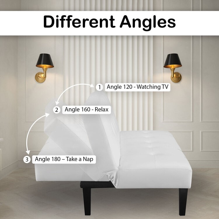 Ultimate Futon Sofa Collection: Futon Sofa with Armrest and Cupholders, Button Tufted Sofa with Wooden Legs