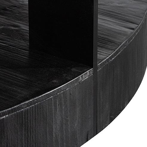 Arisha 100cm Round Coffee Table - Full Black - Last One