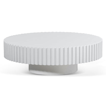 Alfaro Oak Round Coffee Table - White