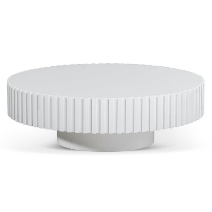 Alfaro Oak Round Coffee Table - White