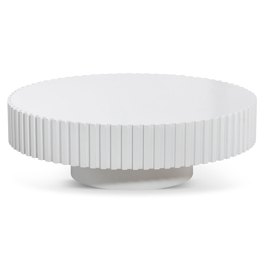 Alfaro Oak Round Coffee Table - White