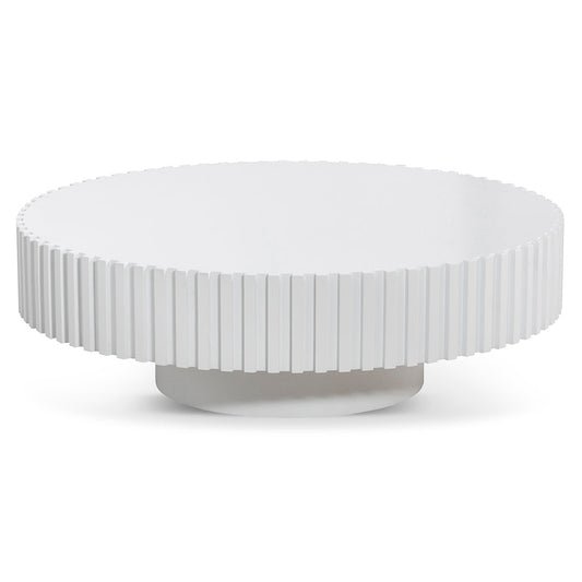 Alfaro Oak Round Coffee Table - White