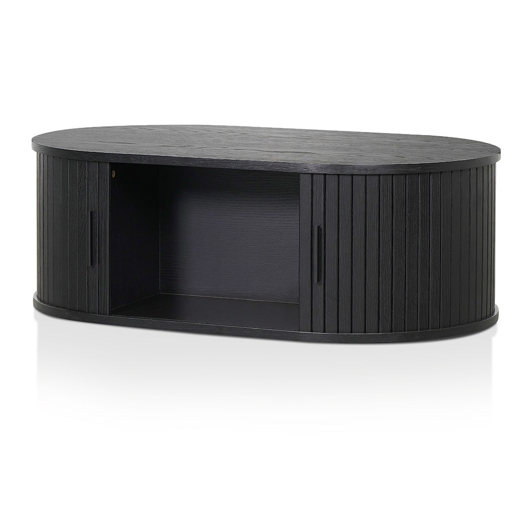 Dania 100cm Oval Coffee Table - Full Black