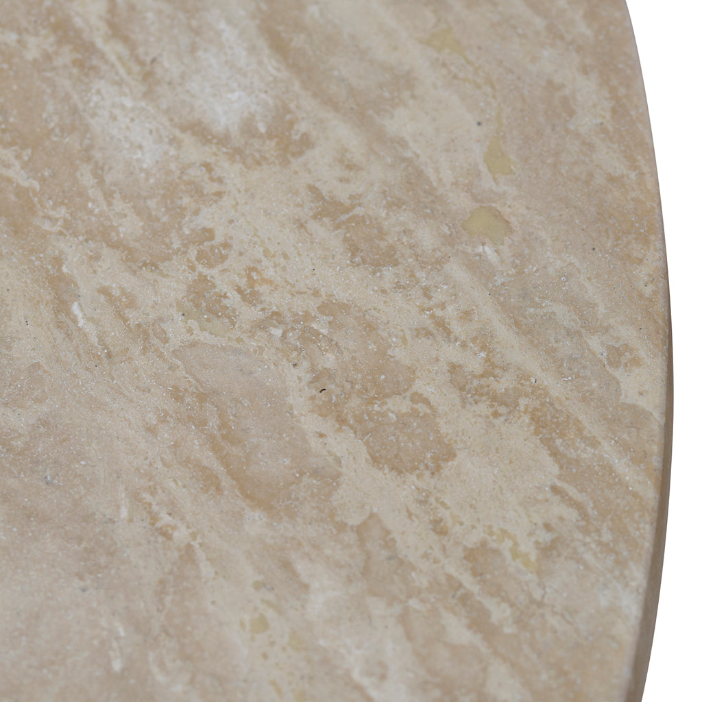 Agosti Travertine Marble 100cm Round Coffee Table - White Wash
