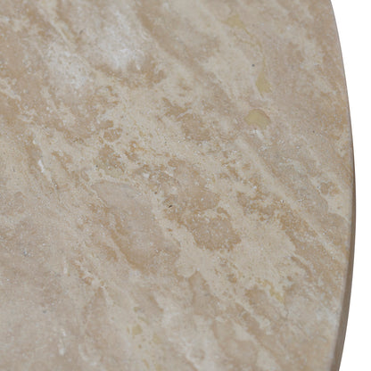 Agosti Travertine Marble 100cm Round Coffee Table - White Wash