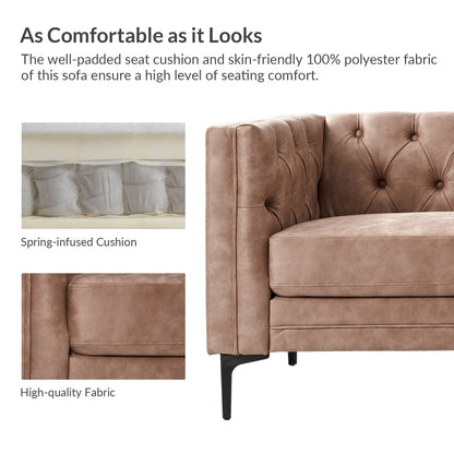 Calymne 84 Classic Square Arms Sofa with Button-Tufted Back by HULALA HOME