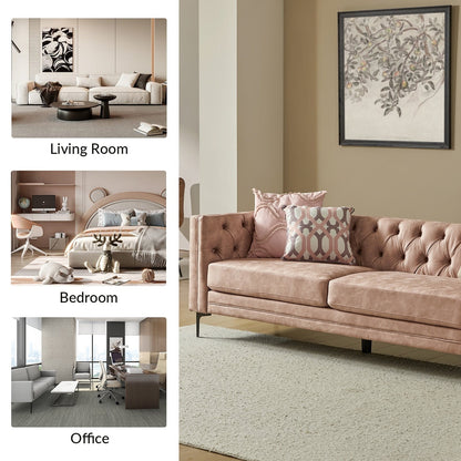 Calymne 84 Classic Square Arms Sofa with Button-Tufted Back by HULALA HOME