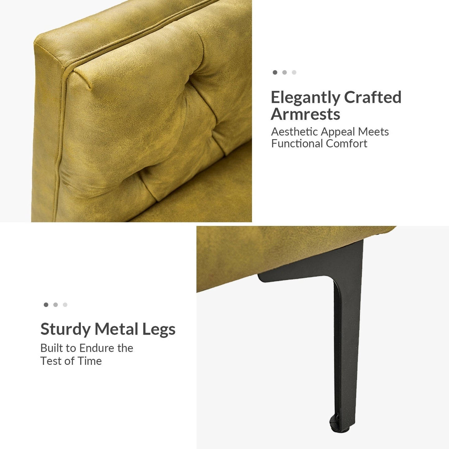 Calymne 84 Classic Square Arms Sofa with Button-Tufted Back by HULALA HOME