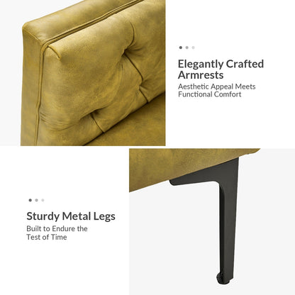 Calymne 84 Classic Square Arms Sofa with Button-Tufted Back by HULALA HOME