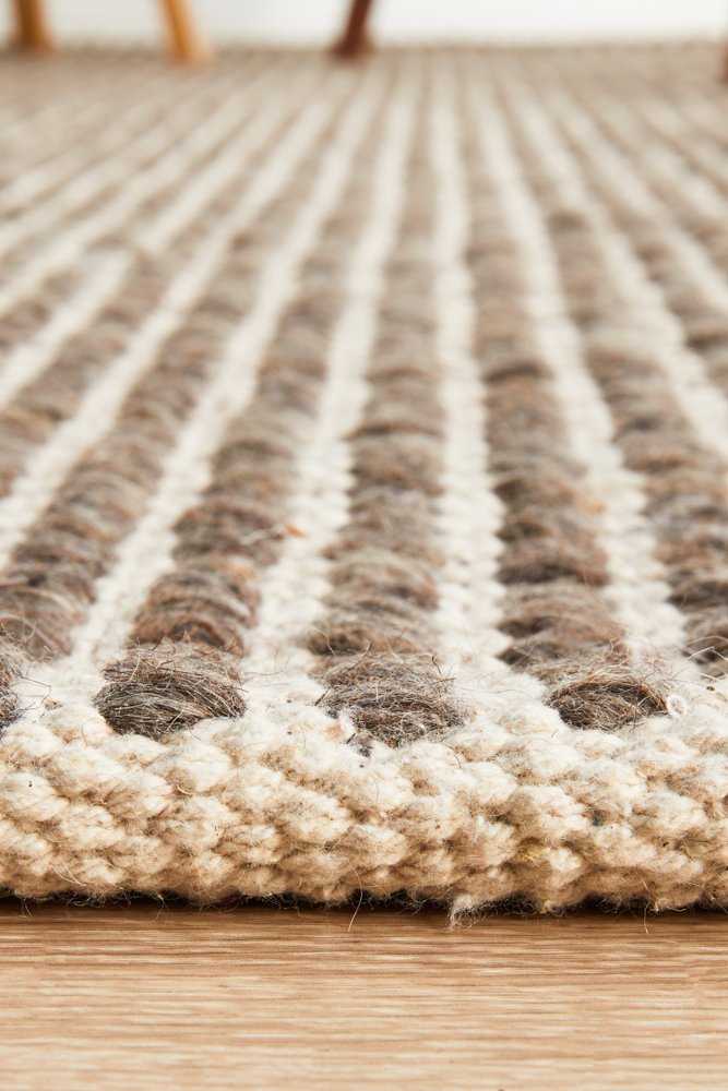 Carlos 280x190cm Felted Wool Rug - Brown