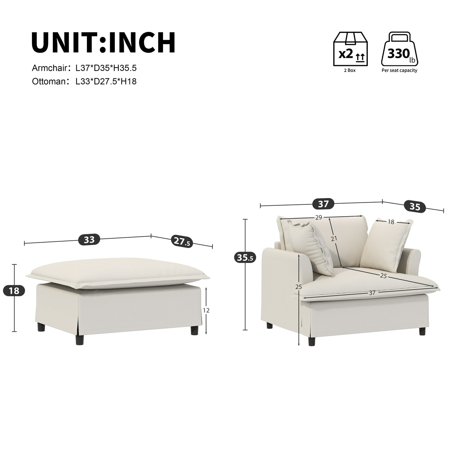 Chaise Lounge,Chenille Single Sofa Bed With Wide Seat,Upholstered Lazy Sleeper Armchair With Movable Ottoman,Reading Couch Set