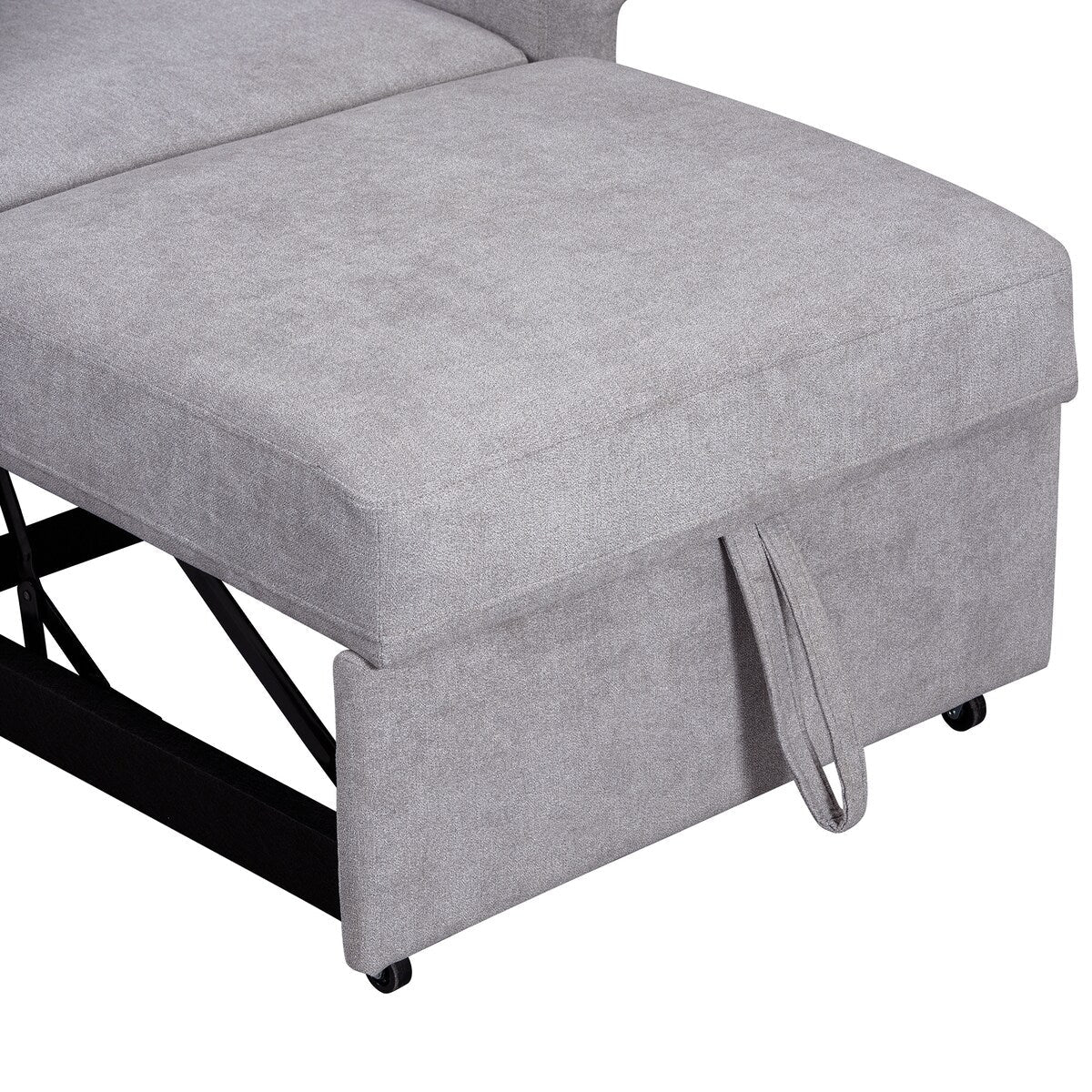 Chenille Convertible Sleeper Chair with Adjustable Backrest, 3 IN 1 Lounger Chair Turns Into Bed, Single Bed for Living Room