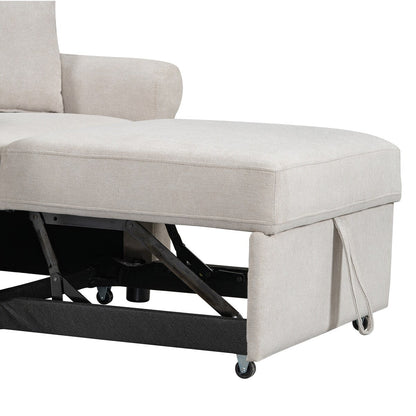 Chenille Convertible Sleeper Chair with Adjustable Backrest, 3 IN 1 Lounger Chair Turns Into Bed, Single Bed for Living Room