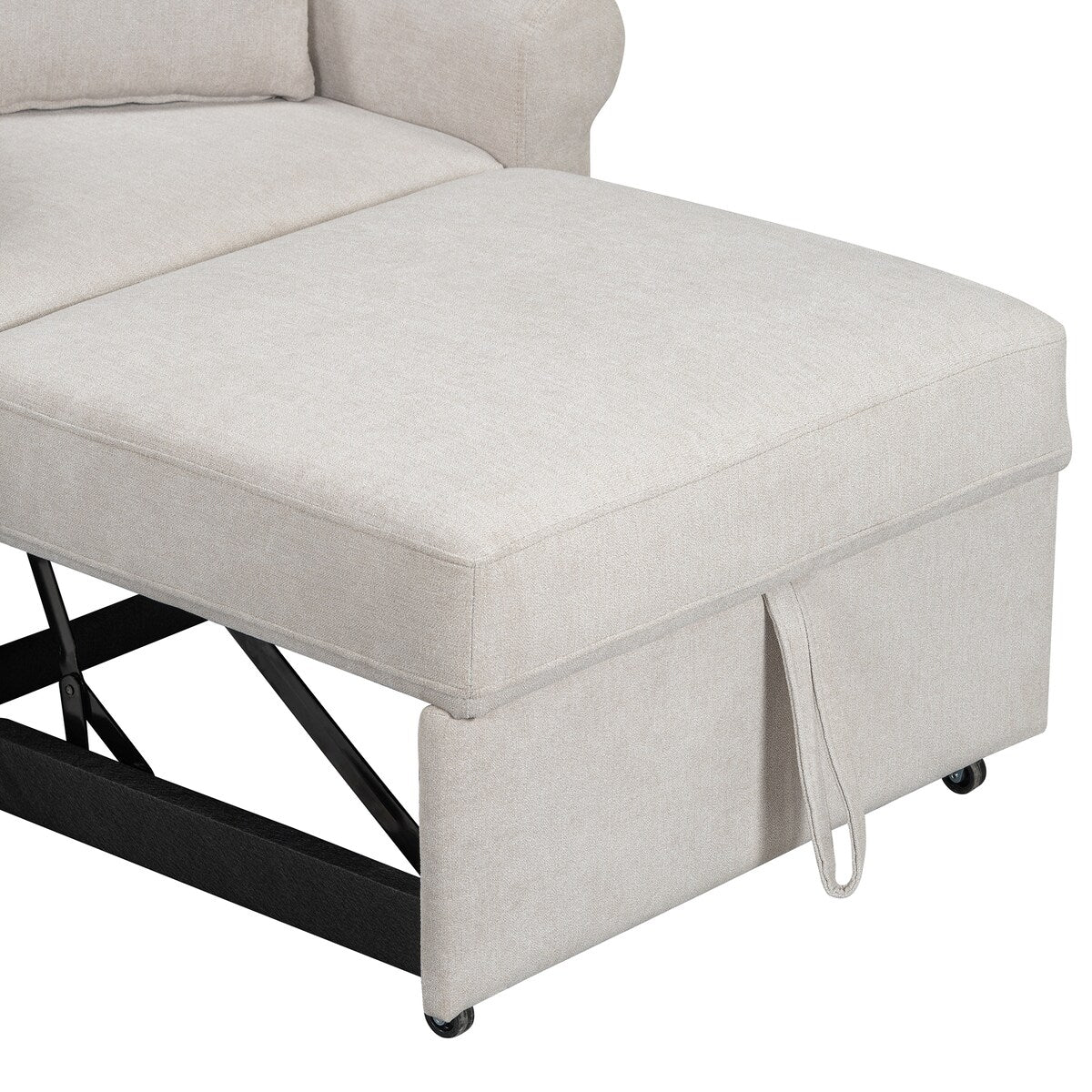 Chenille Convertible Sleeper Chair with Adjustable Backrest, 3 IN 1 Lounger Chair Turns Into Bed, Single Bed for Living Room