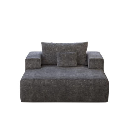 Chenille Single Sleeper Chair Sofa with Backrest Pillow