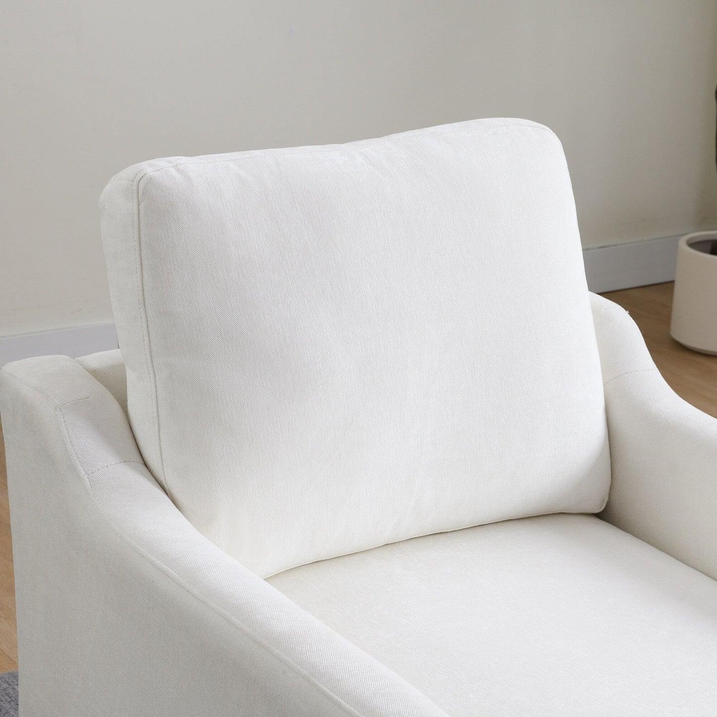 Chenille Swivel Accent Chair - USB/Type-C Charging Armchair with Book Pocket for Living Room & Bedroom