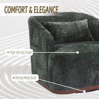 Chenille Swivel Barrel Chair with 360Â° Rotation, Comfortable Accent Sofa Chair for Living Room, Study Room, or Lounge