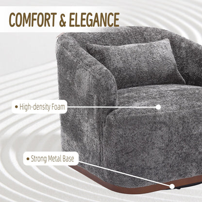 Chenille Swivel Barrel Chair with 360Â° Rotation, Comfortable Accent Sofa Chair for Living Room, Study Room, or Lounge