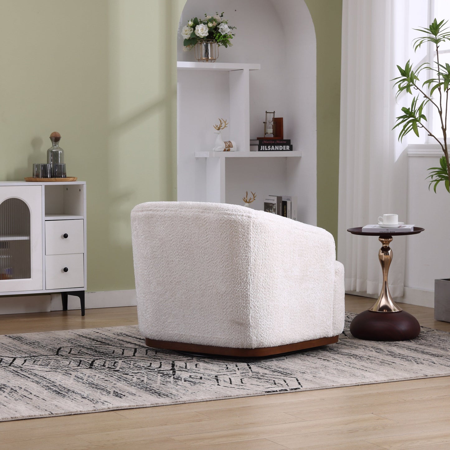 Chenille Swivel Barrel Chair with 360Â° Rotation, Comfortable Accent Sofa Chair for Living Room, Study Room, or Lounge