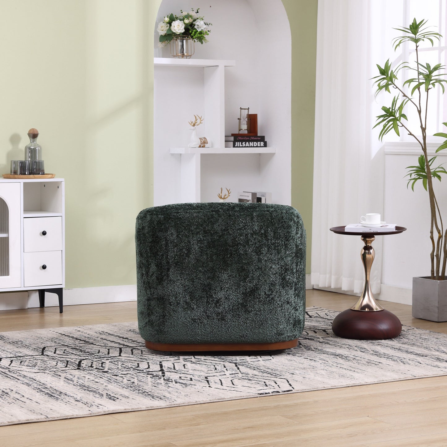 Chenille Swivel Barrel Chair with 360Â° Rotation, Comfortable Accent Sofa Chair for Living Room, Study Room, or Lounge