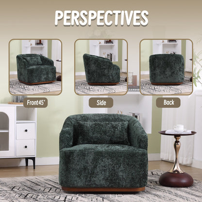 Chenille Swivel Barrel Chair with 360Â° Rotation, Comfortable Accent Sofa Chair for Living Room, Study Room, or Lounge