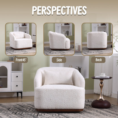 Chenille Swivel Barrel Chair with 360Â° Rotation, Comfortable Accent Sofa Chair for Living Room, Study Room, or Lounge