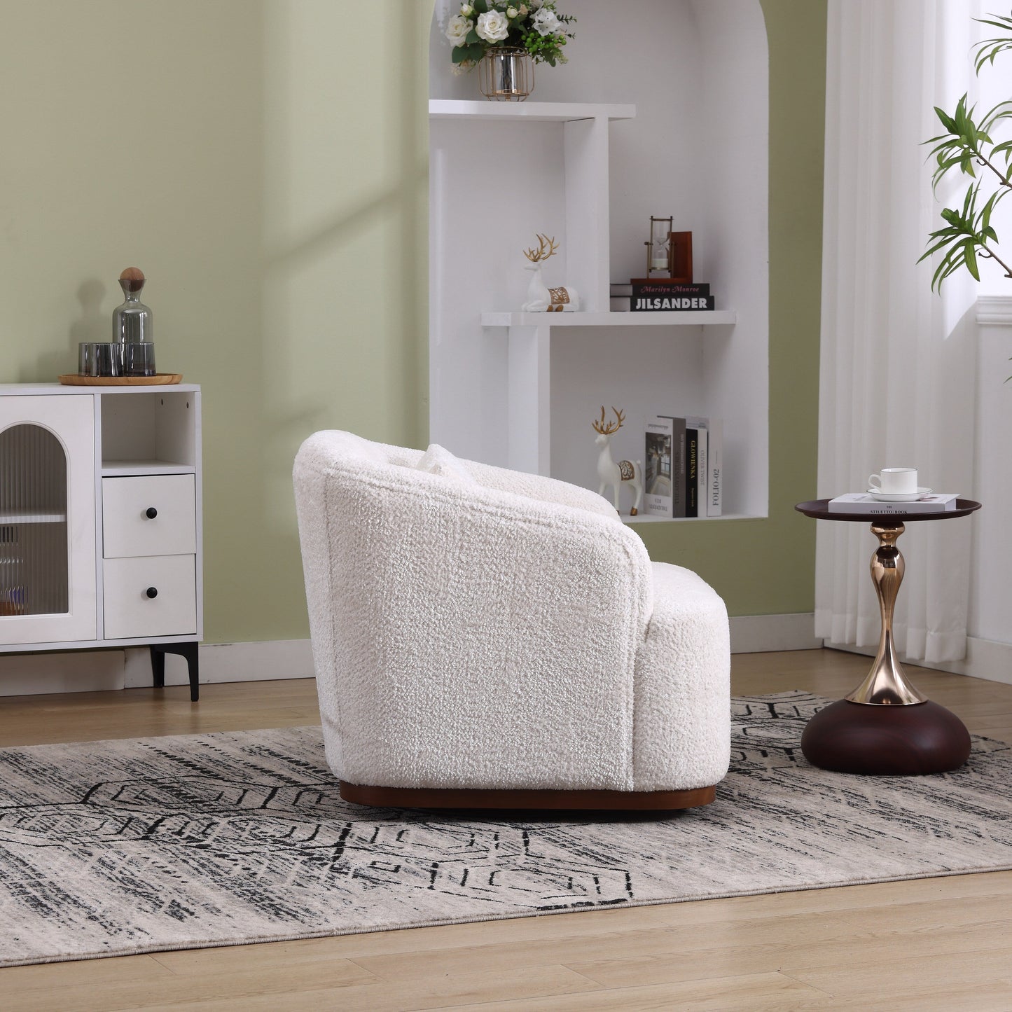 Chenille Swivel Barrel Chair with 360Â° Rotation, Comfortable Accent Sofa Chair for Living Room, Study Room, or Lounge