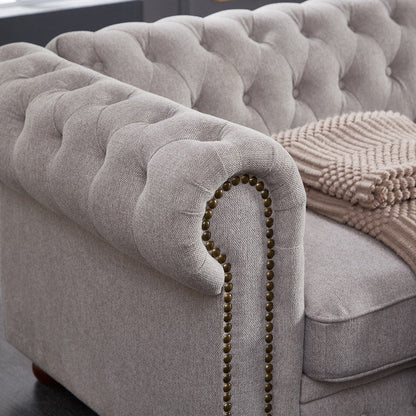 Chesterfield Sofa in Linen Fabric