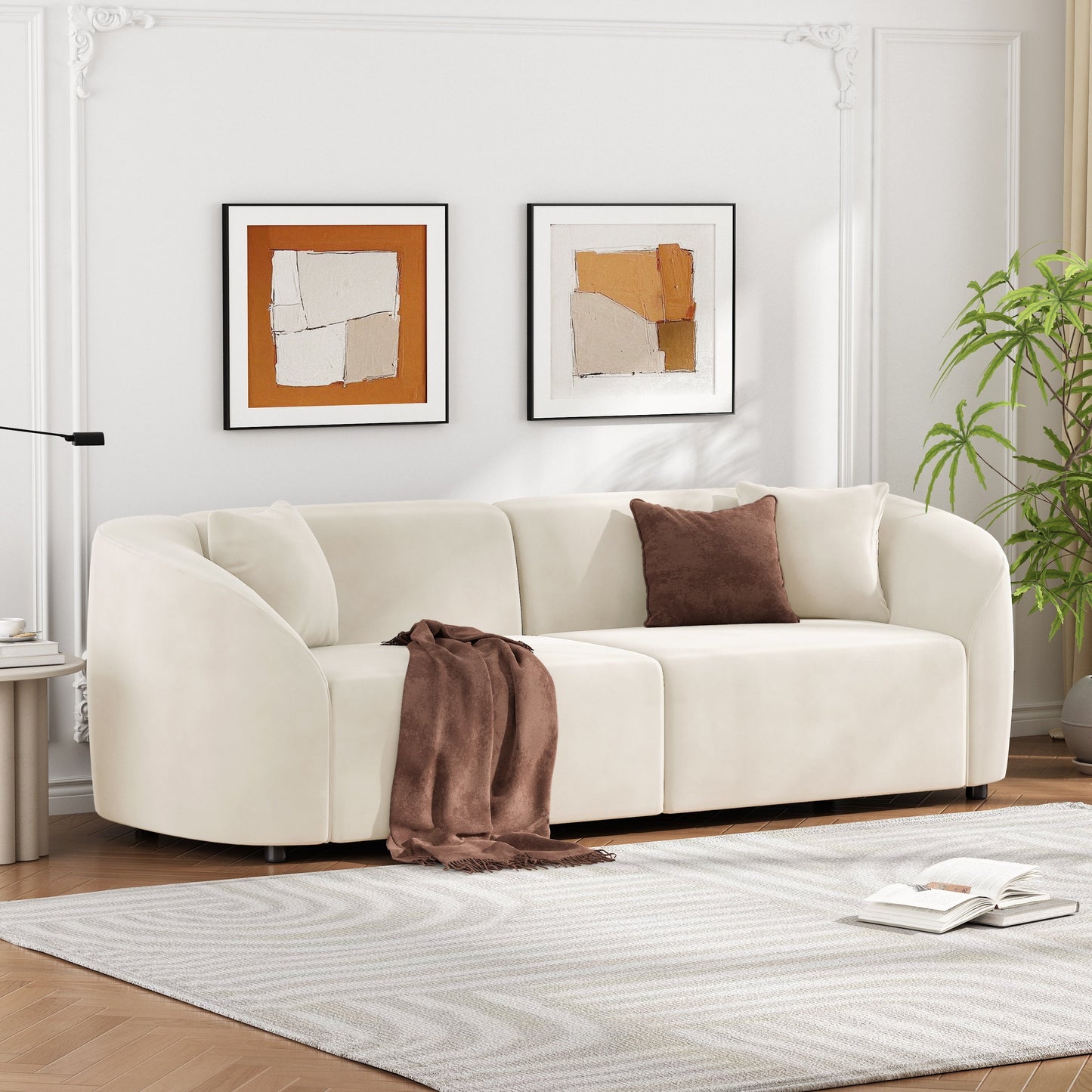Christopher Knight Home - Allegra Sculptural 87â?Curved Sofa