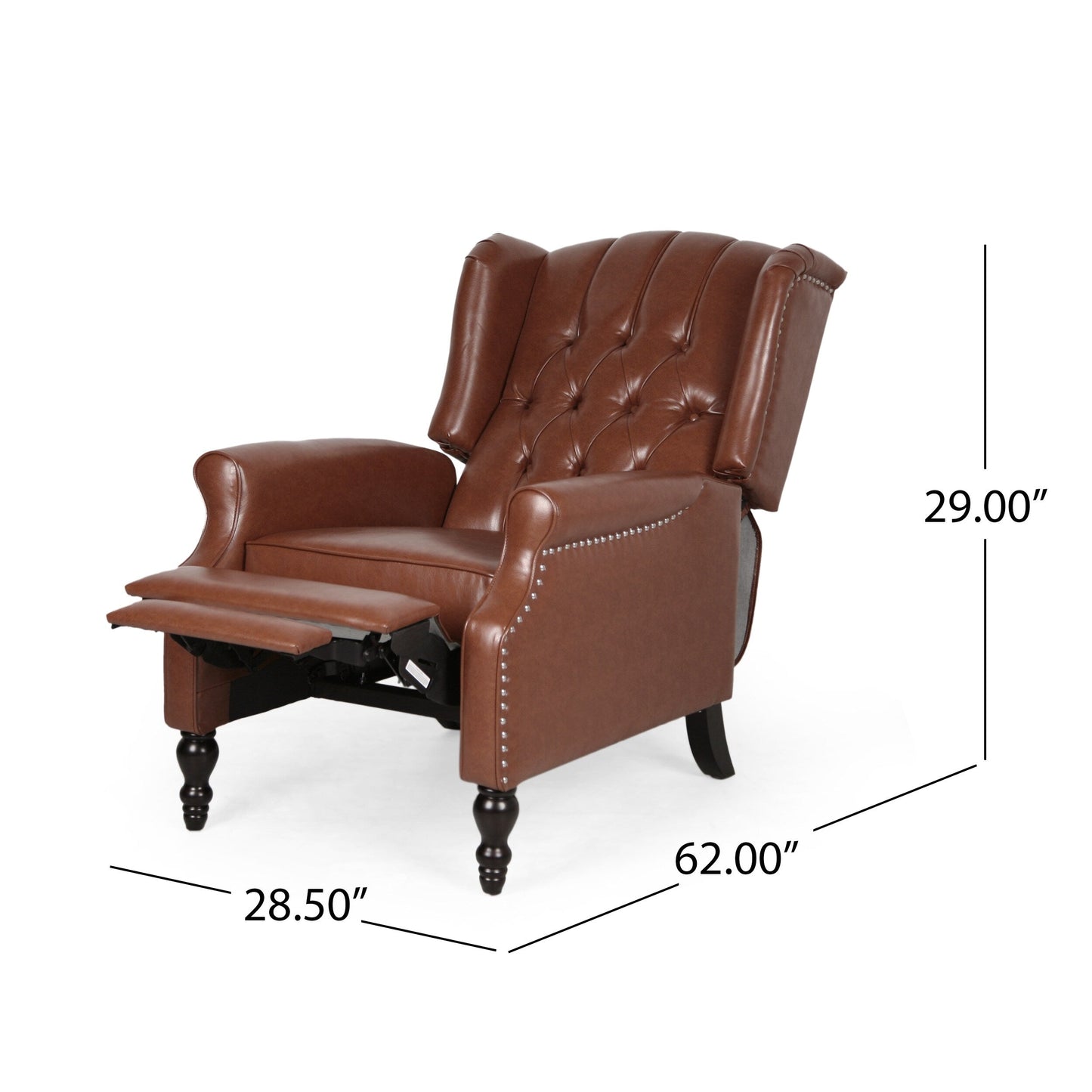 Walter Brown Bonded Leather Recliner Club Chair by Christopher Knight Home