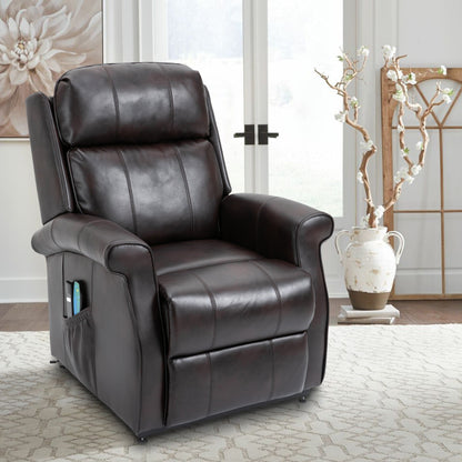 Clihome Faux Leather Elderly Power Lift Recliner Chair with Massage
