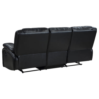 Camila Transitional Leatherette Upholstered Motion Reclining Sofa