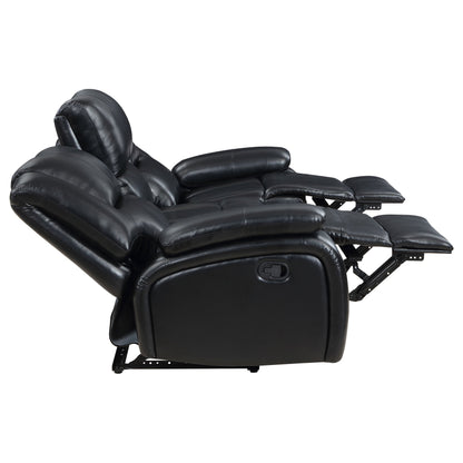 Camila Transitional Leatherette Upholstered Motion Reclining Sofa