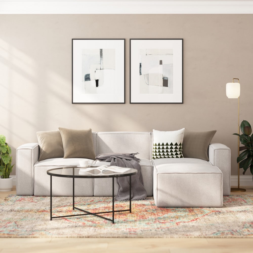 Contemporary Modular Sectional Sofa Armless Middle Chair - 36.75D x 28.25W x 28H